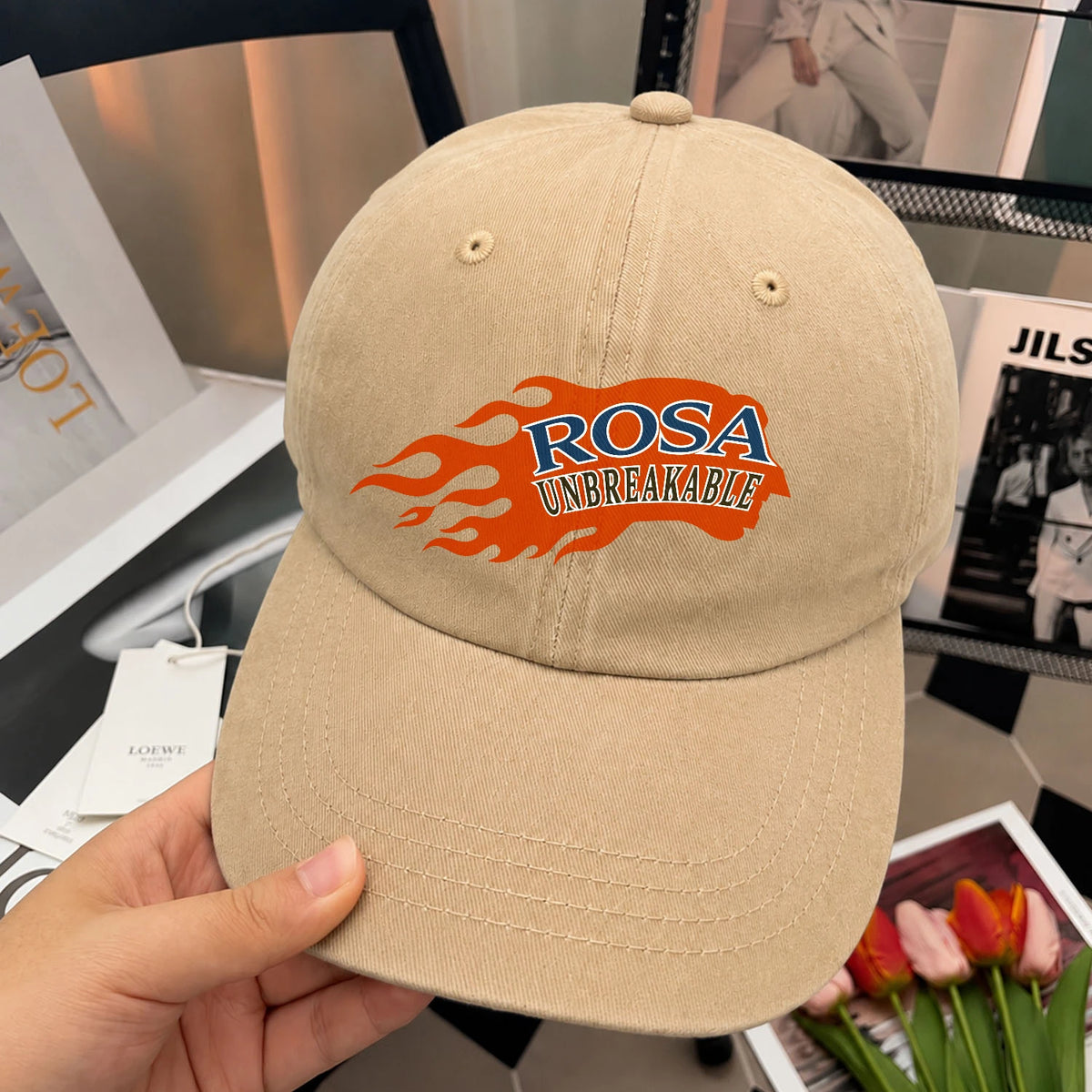 Your Name Unbreakable Logo Washed Cap ROSA 13K1 C69PF
