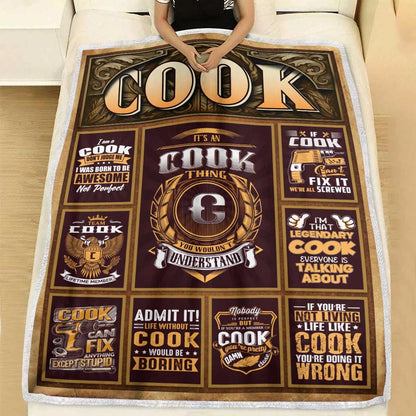 COOK Personalized Blanket | Custom Name Cozy Throw Gift 13K1-BK4