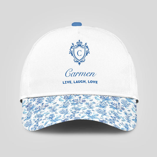 Live Laugh Love Flowers Pattern Cap CARMEN 13K1 C109PF