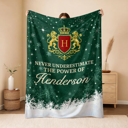 Never Underestimate Your Name Old Money Christmas Fleece Blanket HENDERSON 13K1 BK26