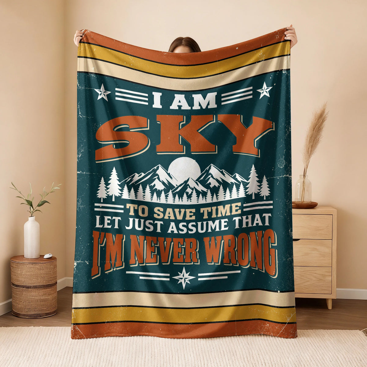 I'm Name Never Wrong Funny Retro Fleece Blanket SKY 13K1 BK66