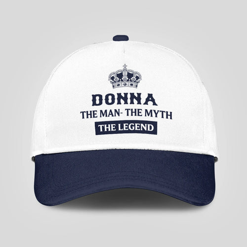 The Man The Myth The Legend King Crown Blue And White Cap DONNA 13K1 C147PF
