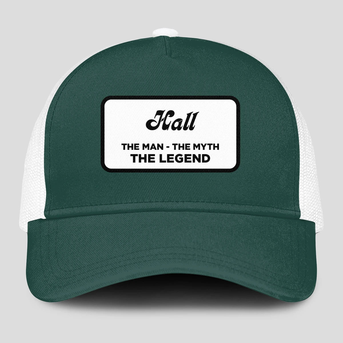 The Man The Myth The Legend Green And White Mesh Cap HALL 13K1 C198PF