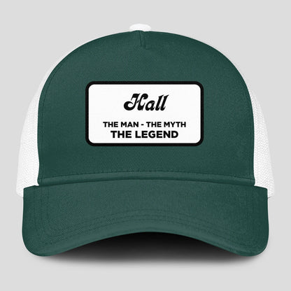 The Man The Myth The Legend Green And White Mesh Cap HALL 13K1 C198PF