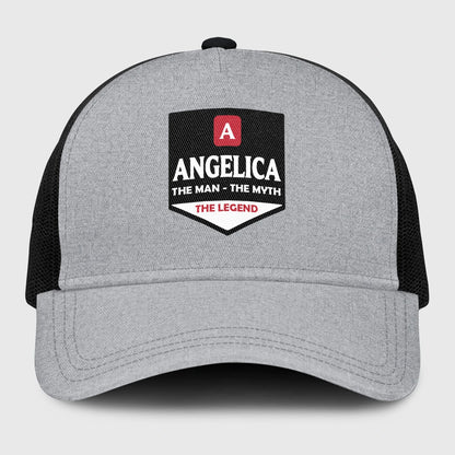 The Man The Myth The Legend Gray Mesh Cap ANGELICA 13K1 C189PF