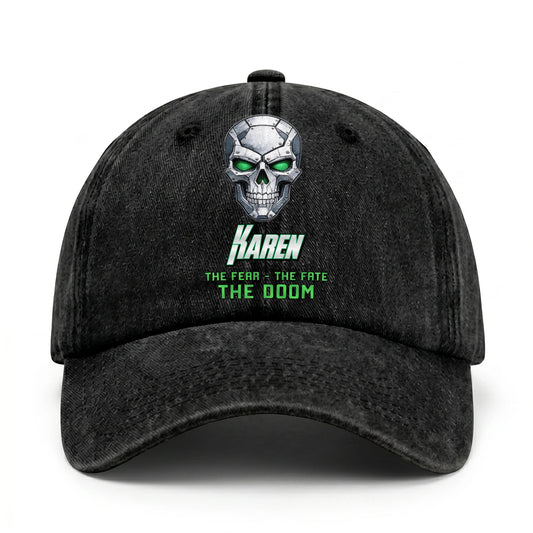 The Fear The Fate The Doom Skull Washed Cap KAREN 13K1 C99PF