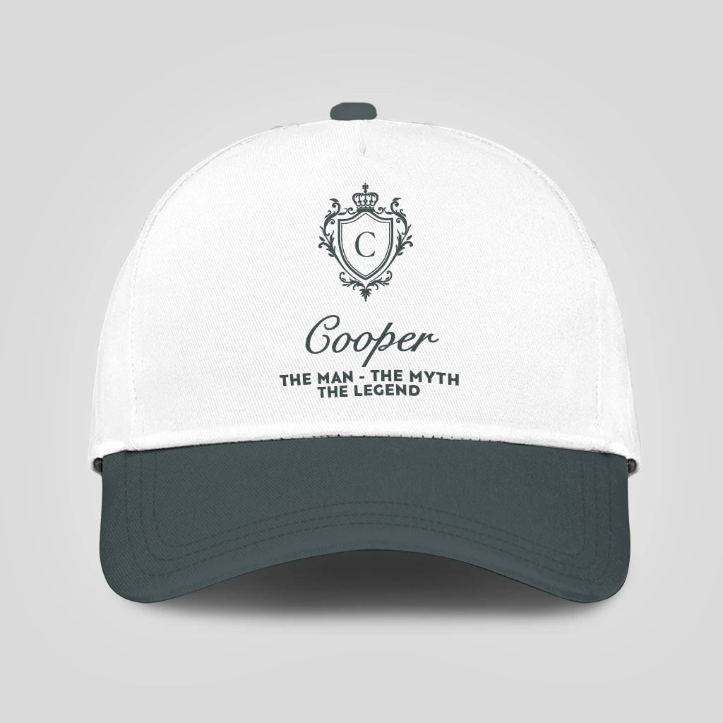 The Man The Myth The Legend Elegant Gray And White Cap COOPER 13K1 C170PF