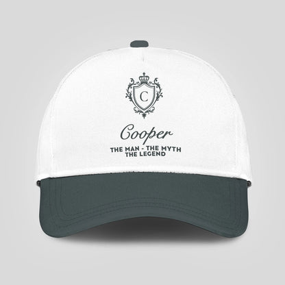 The Man The Myth The Legend Elegant Gray And White Cap COOPER 13K1 C170PF