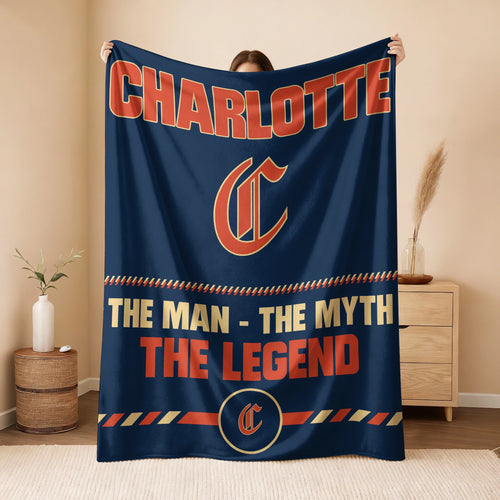 The Man The Myth The Legend Retro Fleece Blanket CHARLOTTE 13K1 BK53