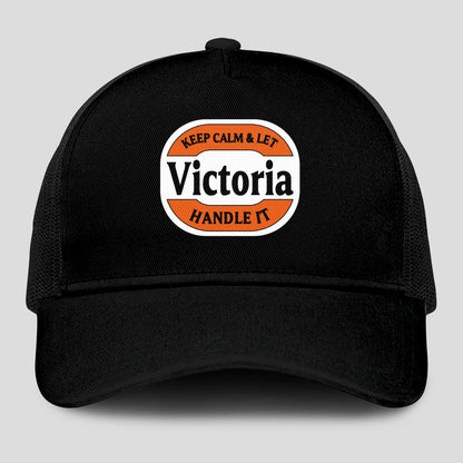 Keep Calm & Let Your Name Handle It Black Mesh Cap VICTORIA 13K1 C199PF