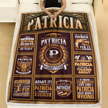 PATRICIA Personalized Blanket | Custom Name Cozy Throw Gift 13K1-BK4