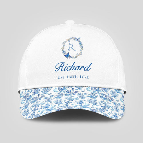 Live Laugh Love Blue Flowers Cap RICHARD 13K1 C50PF