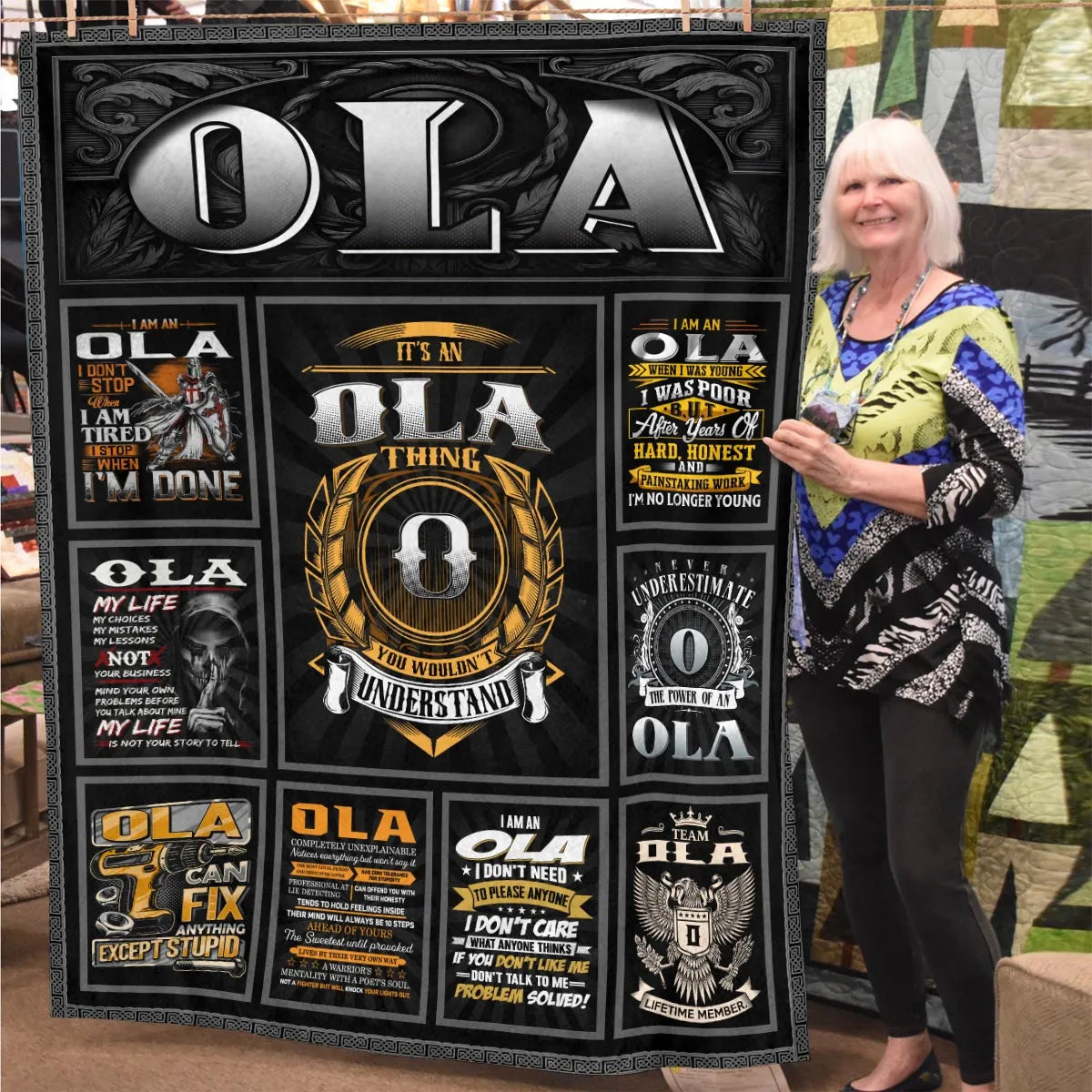 OLA Personalized Blanket | Custom Name Cozy Throw Gift 13K3-BK2