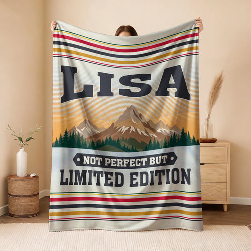Not Perfect But Limited Edition Vintage Mountain Fleece Blanket LISA 13K1 BK45