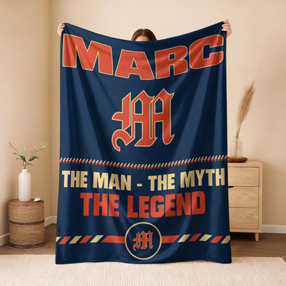 The Man The Myth The Legend Retro Fleece Blanket MARC 13K1 BK53