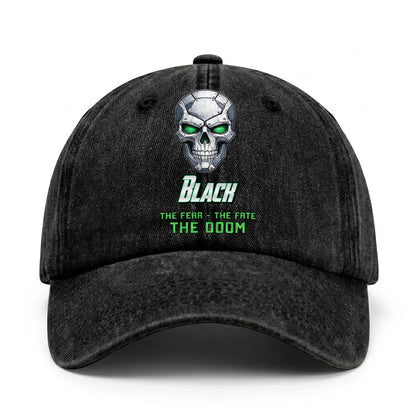 The Fear The Fate The Doom Skull Washed Cap BLACK 13K1 C99PF