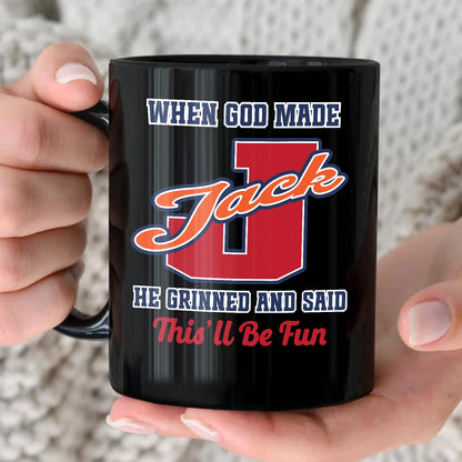 When God Made Your Name Personalized Baseball Mug JACK 13K1 MG07