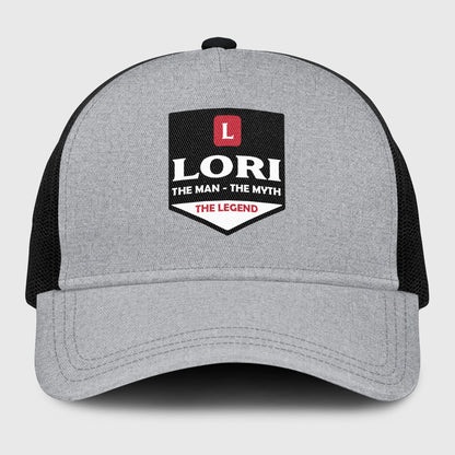 The Man The Myth The Legend Gray Mesh Cap LORI 13K1 C189PF
