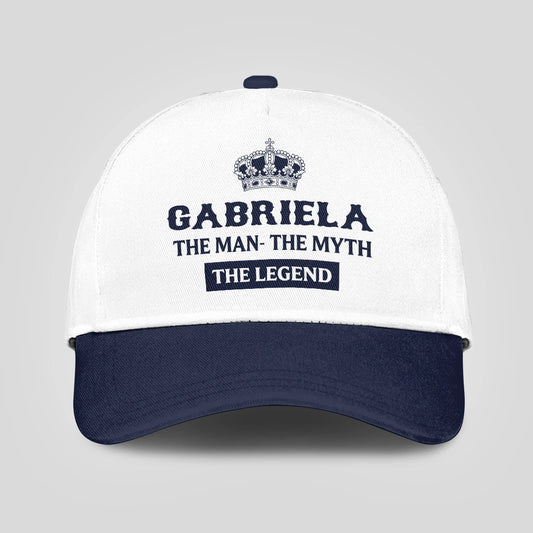The Man The Myth The Legend King Crown Blue And White Cap GABRIELA 13K1 C147PF