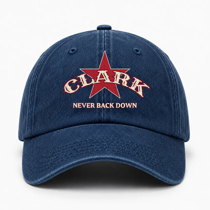 Never Back Down Western Blue Denim Cap CLARK 13K1 C61PF