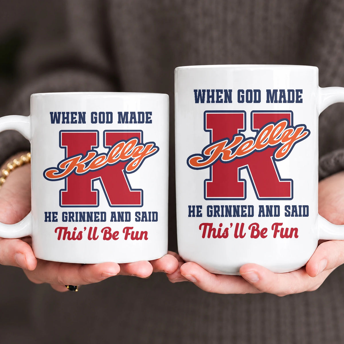 When God Made Your Name Personalized Baseball Mug KELLY 13K1 MG07