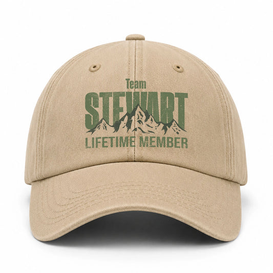 Team Your Name Lifetime Member Mountain Cap STEWART 13K1 C58PF