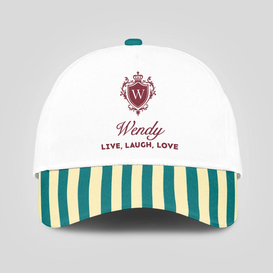 Live Laugh Love Green And Yellow Royal Cap WENDY 13K1 C122PF