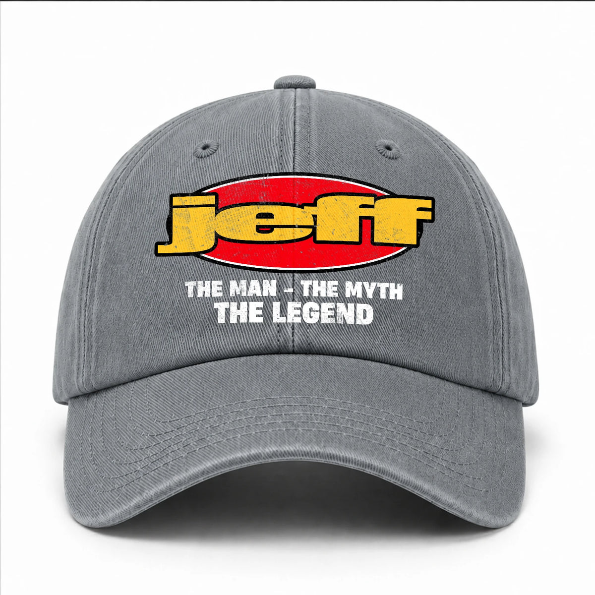 The Man The Myth The Legend Vintage Logo Washed Cap JEFF 13K1 C162PF