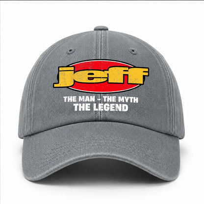 The Man The Myth The Legend Vintage Logo Washed Cap JEFF 13K1 C162PF