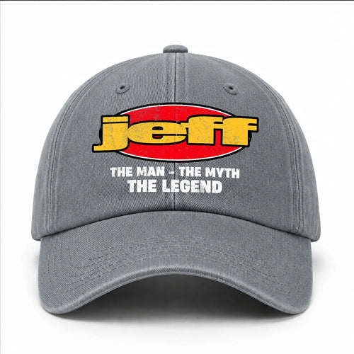 The Man The Myth The Legend Vintage Logo Washed Cap JEFF 13K1 C162PF