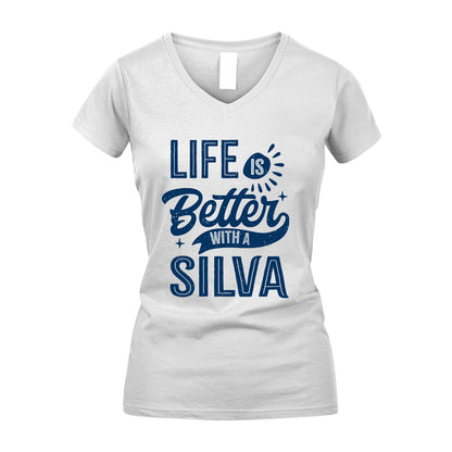 SILVA 13K1-116 Personalized Name Quote T-Shirt Life Is Better With Unisex Gift