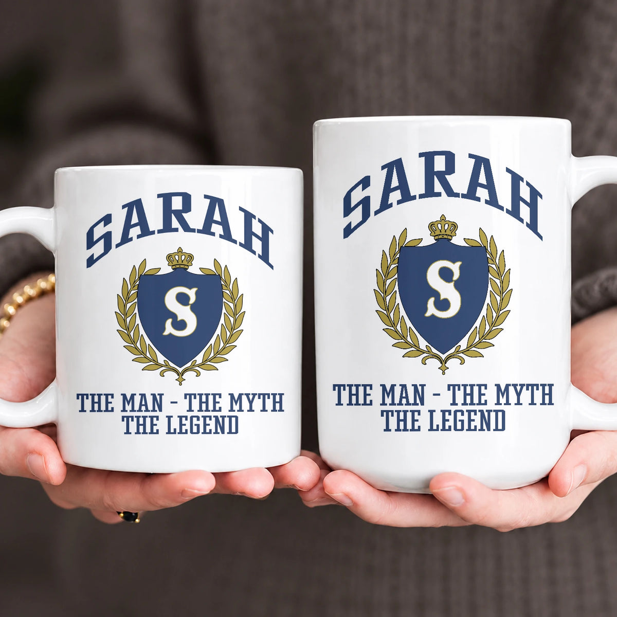 The Man The Myth The Legend Blue And Yellow Logo Mug SARAH 13K1 MG24