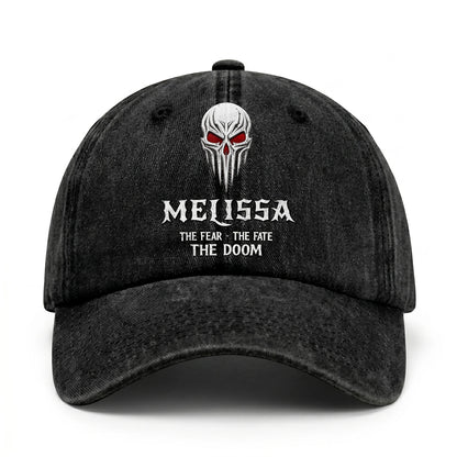 Your Name The Fear The Fate The Doom Skull Washed Cap MELISSA 13K1 C98PF