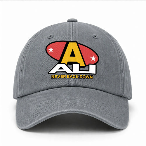 Never Back Down With Your Name And Initial Letter Washed Cap ALI 13K1 C82PF