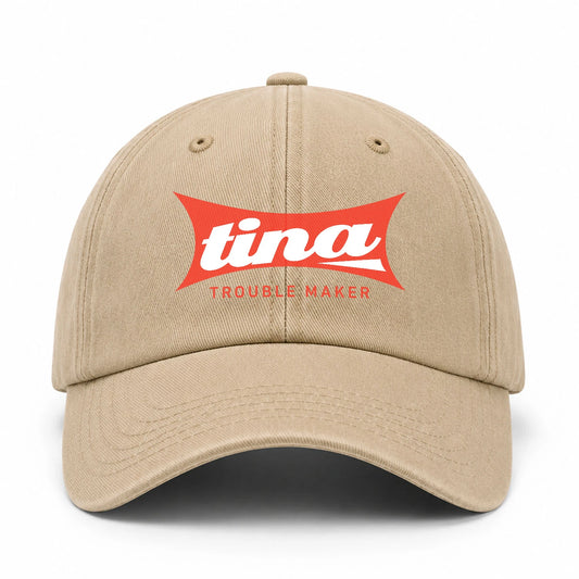 Trouble Maker Red Logo Washed Cap TINA 13K1 C78PF