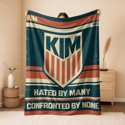 Hated By Many Confronted By None Retro Fleece Blanket KIM 13K1 BK58