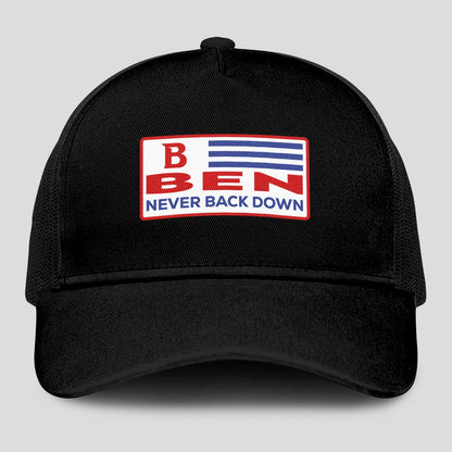 Never Back Down Vintage America Black Mesh Cap BEN 13K1 C207PF