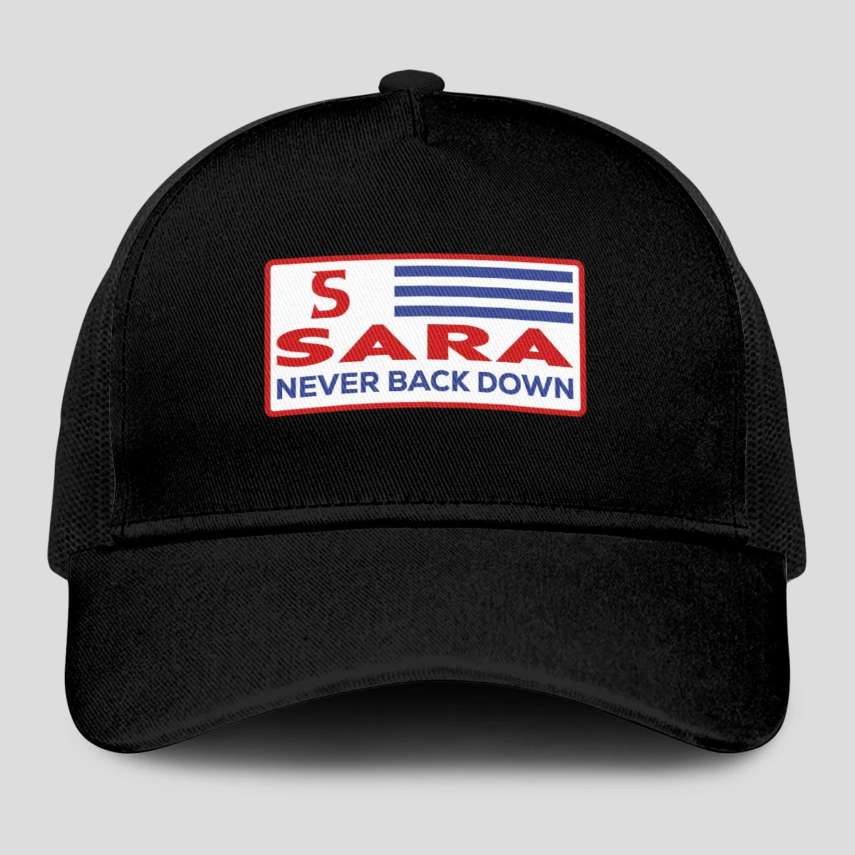Never Back Down Vintage America Black Mesh Cap SARA 13K1 C207PF