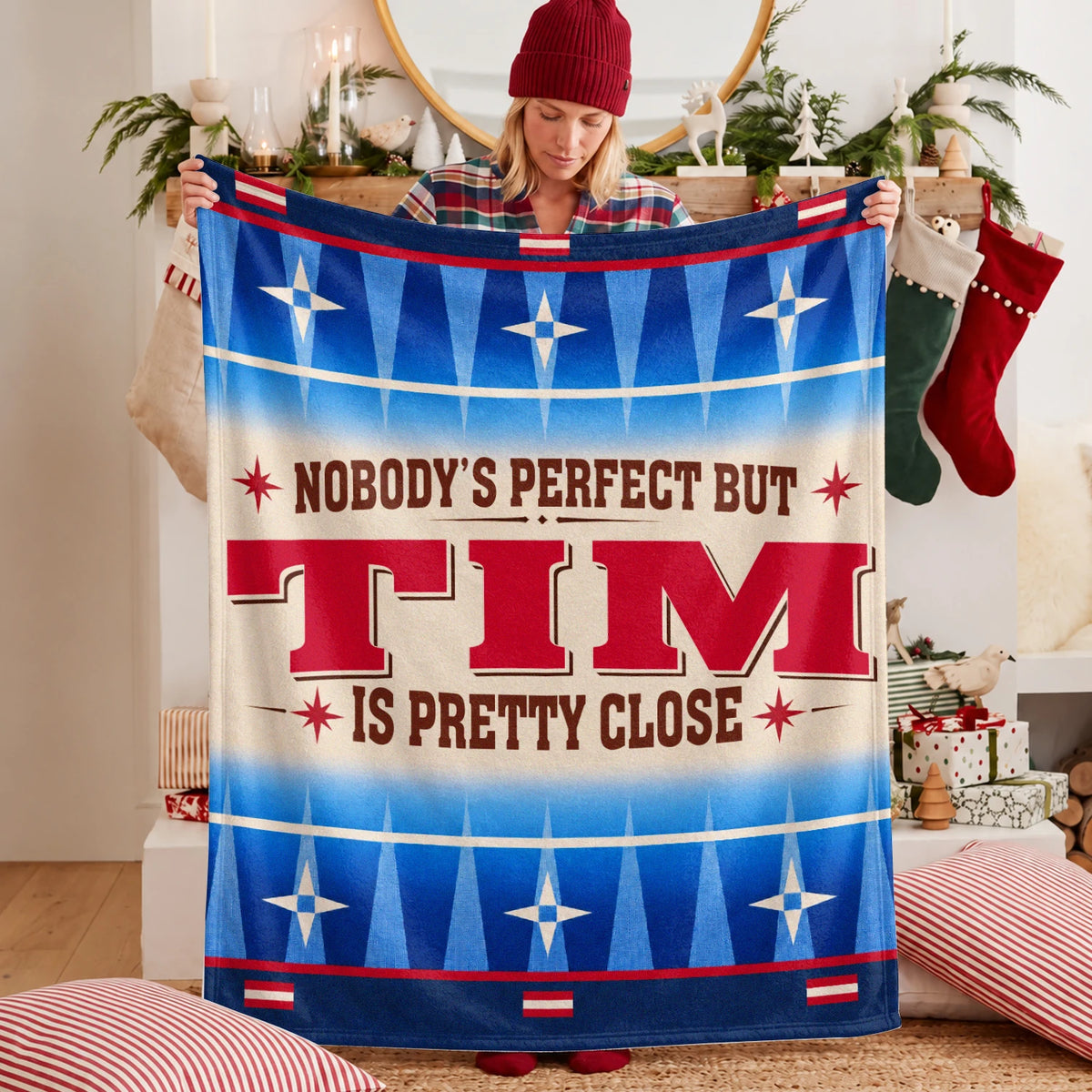 Nobody's Perfect But Your Name Is Close Native American Fleece Blanket TIM 13K1 BK57