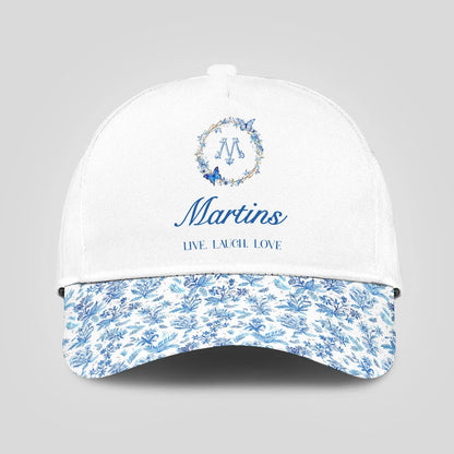 Live Laugh Love Blue Flowers Cap MARTINS 13K1 C50PF