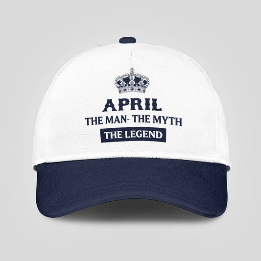 The Man The Myth The Legend King Crown Blue And White Cap APRIL 13K1 C147PF