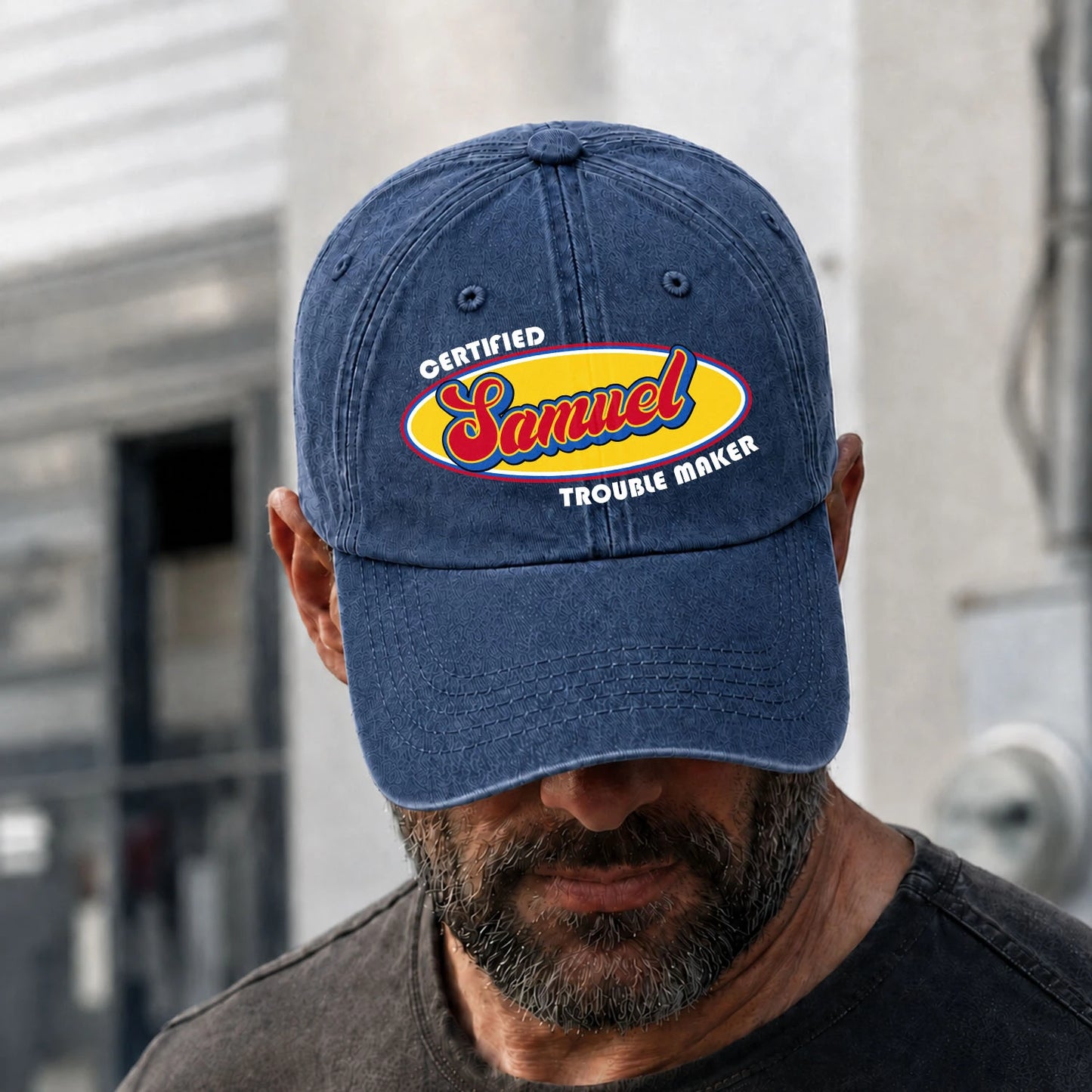 Certified Your Name Trouble Maker Washed Cap SAMUEL 13K1 C73PF