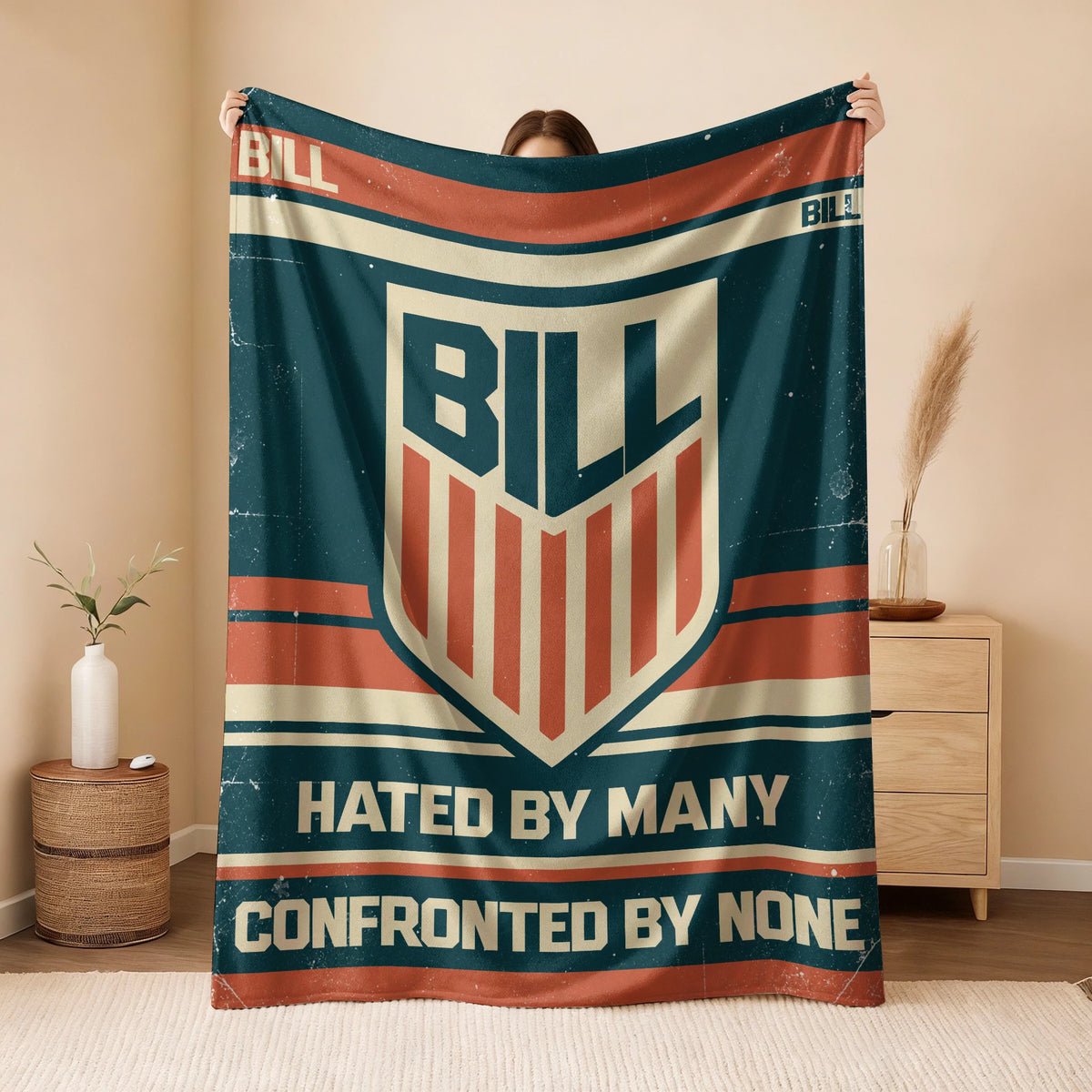 Hated By Many Confronted By None Retro Fleece Blanket BILL 13K1 BK58