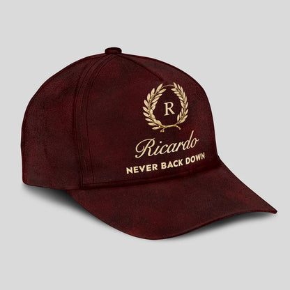 Never Back Down Golden Olive Burgundy Cap RICARDO 13K1 C177PF