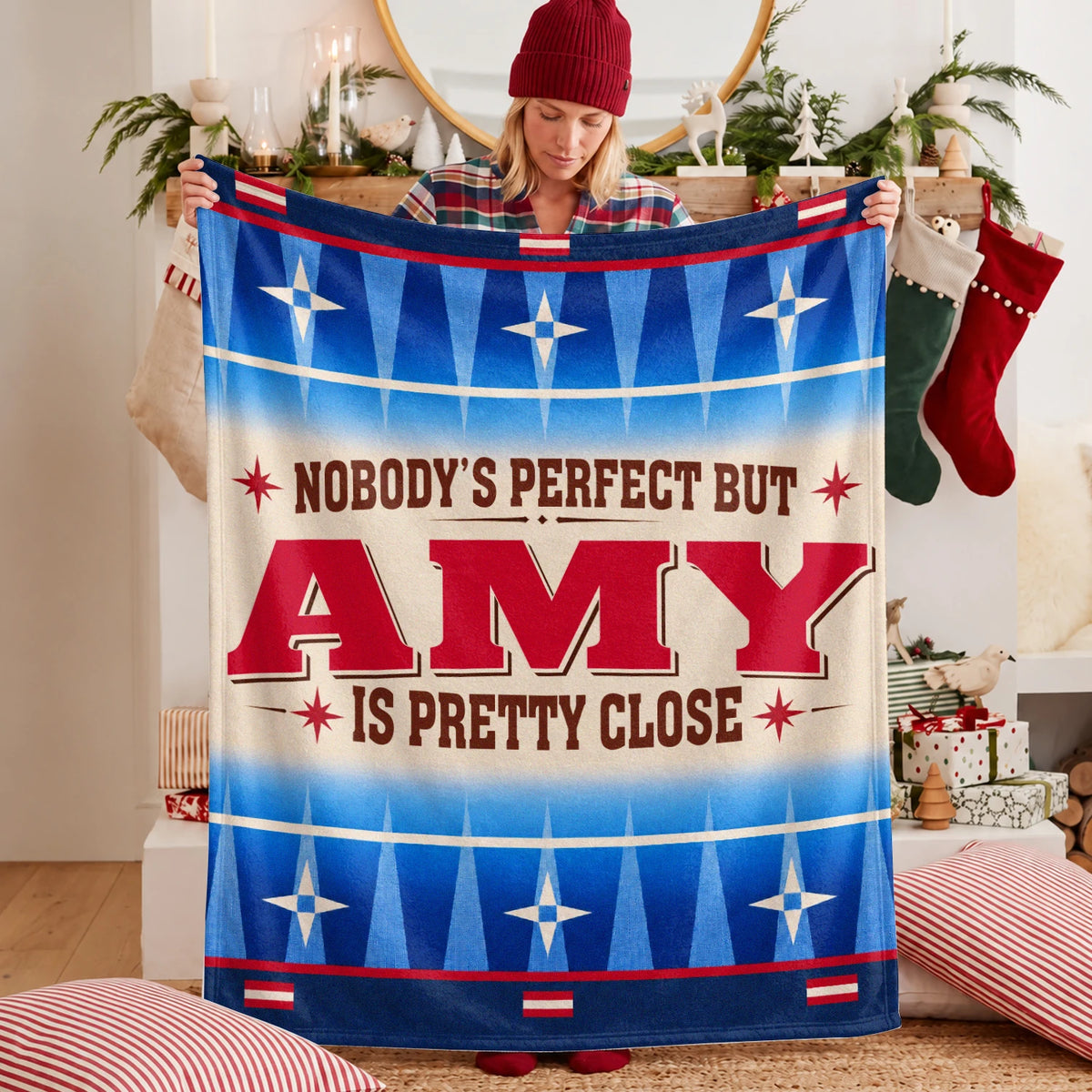 Nobody's Perfect But Your Name Is Close Native American Fleece Blanket AMY 13K1 BK57