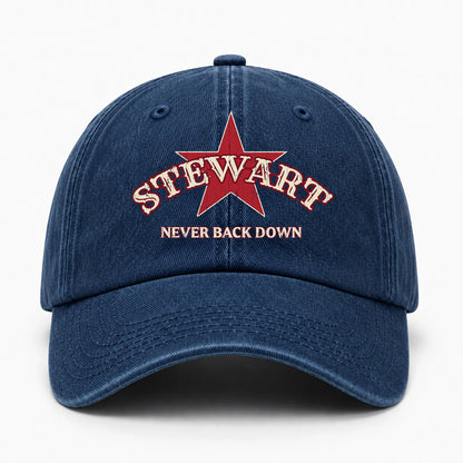 Never Back Down Western Blue Denim Cap STEWART 13K1 C61PF