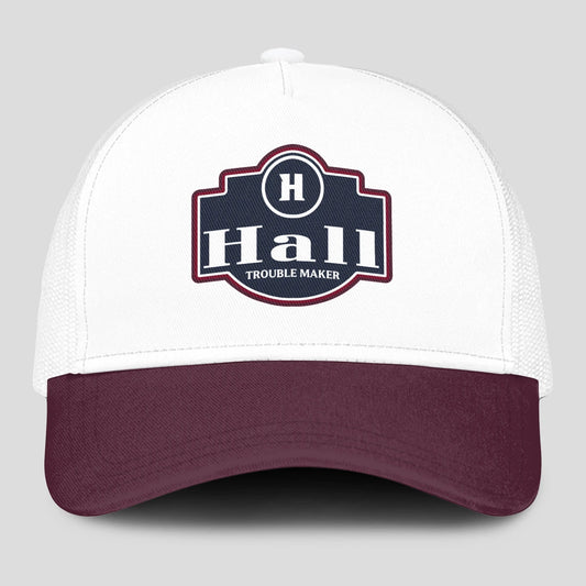 Trouble Maker Burgundy And White Funny Mesh Cap HALL 13K1 C201PF