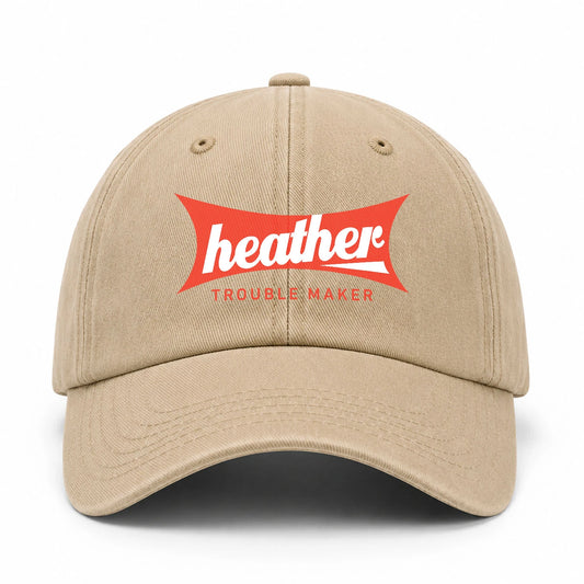 Trouble Maker Red Logo Washed Cap HEATHER 13K1 C78PF
