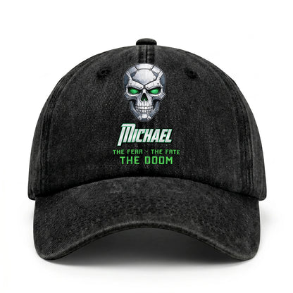 The Fear The Fate The Doom Skull Washed Cap MICHAEL 13K1 C99PF