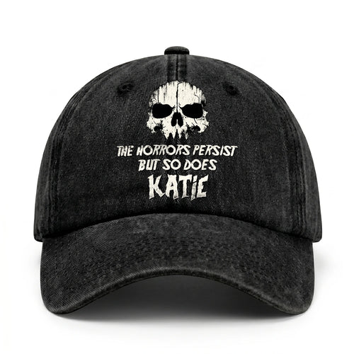 The Horrors Persist But So Does Your Name Cool Skull Washed Cap KATIE 13K1 C134PF